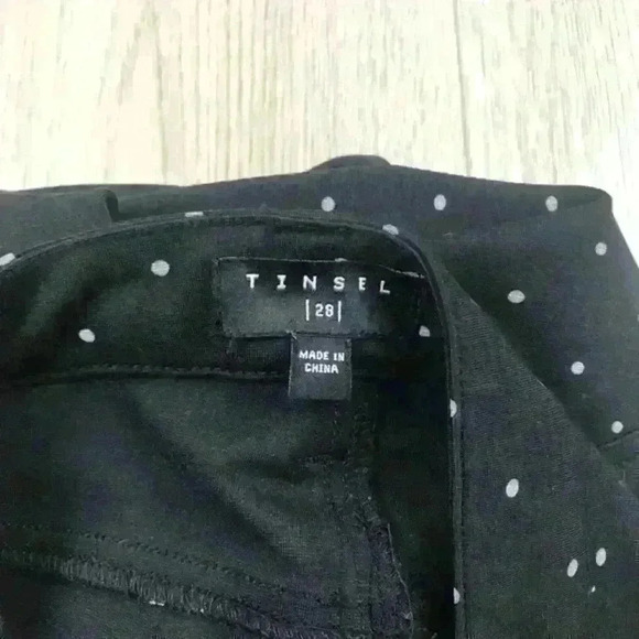 Tinsel Black Polka Dot Pants Size 28 - Picture 6 of 6